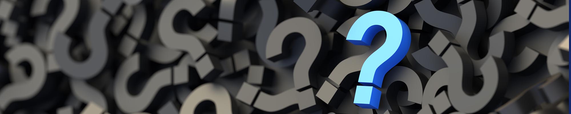 Black and blue question marks background. 3D Rendering.